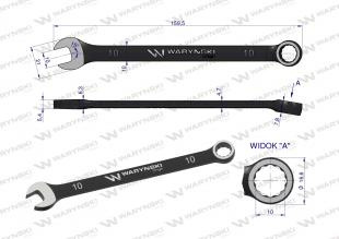 Klucz płasko-oczkowy 10 mm. CrV standard ASME B107-2010 Waryński Klucz płasko-oczkowy 10 mm. CrV standard ASME B107-2010 Waryński