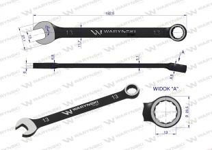 Klucz płasko-oczkowy 13 mm. CrV standard ASME B107-2010 Waryński Klucz płasko-oczkowy 13 mm. CrV standard ASME B107-2010 Waryński