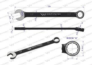 Klucz płasko-oczkowy 17 mm. CrV standard ASME B107-2010 Waryński Klucz płasko-oczkowy 17 mm. CrV standard ASME B107-2010 Waryński