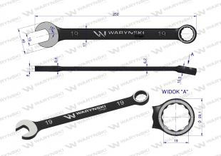 Klucz płasko-oczkowy 19 mm. CrV standard ASME B107-2010 Waryński Klucz płasko-oczkowy 19 mm. CrV standard ASME B107-2010 Waryński