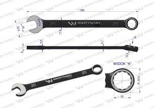 Klucz płasko-oczkowy 20 mm CrV standard ASME B107-2010 Waryński Klucz płasko-oczkowy 20 mm CrV standard ASME B107-2010 Waryński