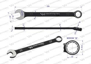 Klucz płasko-oczkowy 22 mm. CrV standard ASME B107-2010 Waryński Klucz płasko-oczkowy 22 mm. CrV standard ASME B107-2010 Waryński