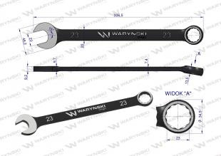 Klucz płasko-oczkowy 23 mm. CrV standard ASME B107-2010 Waryński Klucz płasko-oczkowy 23 mm. CrV standard ASME B107-2010 Waryński