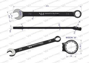 Klucz płasko-oczkowy 24 mm. CrV standard ASME B107-2010 Waryński Klucz płasko-oczkowy 24 mm. CrV standard ASME B107-2010 Waryński