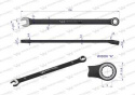 Klucz płasko-oczkowy 6 mm. CrV standard ASME B107-2010 Waryński