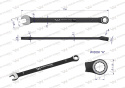 Klucz płasko-oczkowy 7 mm CrV standard ASME B107-2010 Waryński