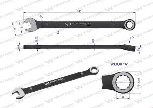 Klucz płasko-oczkowy 8 mm. CrV standard ASME B107-2010 Waryński Klucz płasko-oczkowy 8 mm. CrV standard ASME B107-2010 Waryński