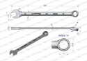 Klucz płaskooczkowy extra długi 13mm dł 205mm standard ASME B107.9M WaryńskI