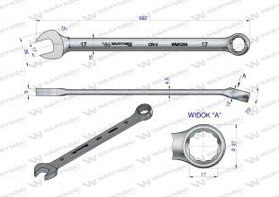 Klucz płaskooczkowy extra długi 17mm dł 262mm standard ASME B107.9M WaryńskI Klucz płaskooczkowy extra długi 17mm dł 262mm standard ASME B107.9M WaryńskI