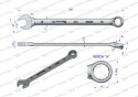 Klucz płaskooczkowy extra długi 19mm dł 281mm standard ASME B107.9M WaryńskI