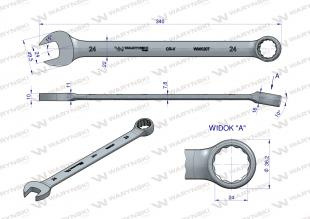 Klucz płaskooczkowy extra długi 24mm dł 339mm standard ASME B107.9M Waryński Klucz płaskooczkowy extra długi 24mm dł 339mm standard ASME B107.9M Waryński