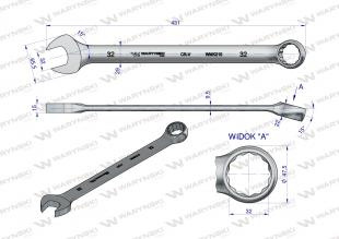 Klucz płaskooczkowy extra długi 32mm dł 431mm standard ASME B107.9M Waryński Klucz płaskooczkowy extra długi 32mm dł 431mm standard ASME B107.9M Waryński